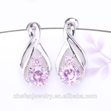 Hong Kong jewelry wholesale representative in brazil long silver earrings with big stone
Rhodium plated jewelry is your good pick